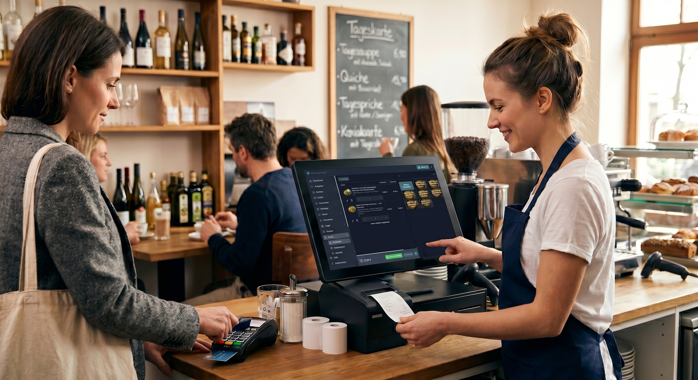 Kassensystem Café mit TSE, GoBD und PTM PAY